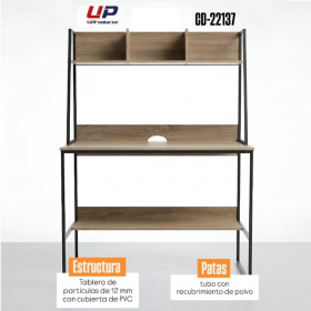 MESA ESCRITORIO DE OFICINA MODERNO U PRODUCTS C/ESTANTE SUPERIOR CD-22137