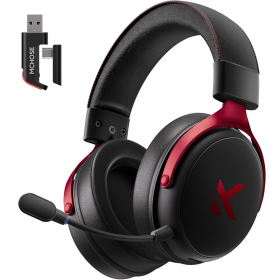 AUDIFONO MCHOSE GAMER V9 PRO INALAMBRICO BLACK/RED CANCELACION DE RUIDO IA HW-V9-4