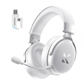 AUDIFONO MCHOSE GAMER V9 PRO INALAMBRICO ICY WHITE CANCELACION DE RUIDO IA HW-V9-5
