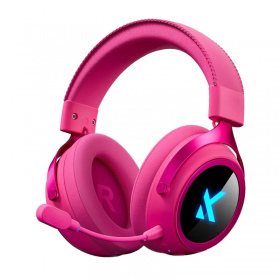 AUDIFONO MCHOSE GAMER X9 INALAMBRICO RED/ROSE RGB CANCELACION DE RUIDO IA MC-X9-3