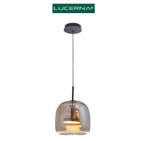 LAMPARA DECORATIVA COLGANTE 2 NORDIC 12W 3 TONOS 3K/4K/6K VIDRIO LUCERNA S-NORDIC-C2-VN