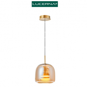 LAMPARA DECORATIVA COLGANTE 5 NORDIC 12W 3 TONOS 3K/4K/6K VIDRIO/ORO LUCERNA S-NORDIC-C5-VO