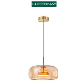 LAMPARA DECORATIVA COLGANTE 6 NORDIC 12W 3 TONOS 3K/4K/6K VIDRIO/ORO LUCERNA S-NORDIC-C6-VO