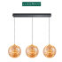 LAMPARA DECORATIVA COLGANTE 2 AMBAR 15W 3 TONOS 3K/4K/6K VIDRIO/ORO LUCERNA S-AMBAR-C2-VO