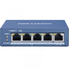 SWITCH NO ADMINISTRADO 4 PUERTOS GIGABIT POE +1 PUERTO GIGABIT UPLINK POE+ HIKVISION DS-3E0105P-E/M