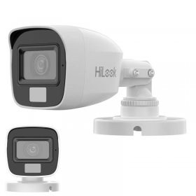 CAMARA BULLET HILOOK 2MP 2.8MM 1080P HD IR 20M OUTDOOR IP66 AUDIO LUZ DUAL THC-B127-LPS-2.8MM