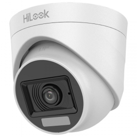 CAMARA DOMO TURBO 2MP 2.8MM HILOOK 1080P IR 20M IP66 OUTDOOR AUDIO LUZ DUAL THC-T127-LPS-2.8MM