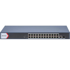 SWITCH 24 PUERTOS POE 10/100 MBPS+1 PUERTO 10/100/1000 MBPS SFP UPLINK POE+ 250M HIKVISION DS-3E1526