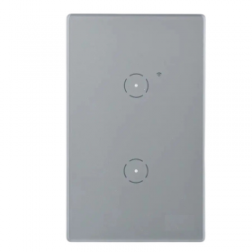 INTERRUPTOR DOBLE SMART WIFI GRIS PLATA LUMISTAR SW204