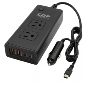 INVERSOR CARGADOR MULTIFUNCIONAL CDP 200W XVU212 PUERTOS 2 TIPO C/ 2 USB/ 2 AC/ ENCHUFE P/CARRO