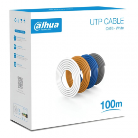 BOBINA DE CABLE UTP DAHUA CAT6E 100M 100% COBRE BLANCO DH-PFM920I-6UN-C-100