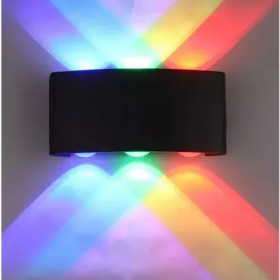 APLIQUE LAMPARA LED DE PARED DECORATIVA NEGRA 6W RGB ALV-015 VERT