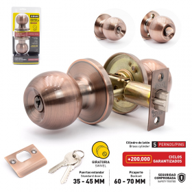 CERRADURA DE POMO TUBULAR CON LLAVES DL-6871B-AC