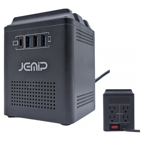 REGULADOR DE VOLTAJE JEMIP SMART POWER PRO 600VA/300W 120V 4 TOMAS USB JPBSMART300W-C226BK