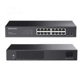 SWITCH 16 PUERTOS GIGABIT 10/100/1000 MBPS RJ45 DESKTOP/RACK MERCUSYS MS116GS
