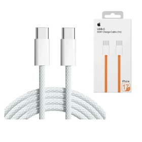 CABLE IPHONE TIPO C A TIPO C- 1 METRO BLANCO/NARANJA