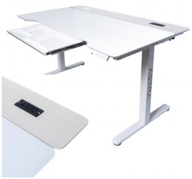 MESA ESCRITORIO DE OFICINA AJUSTABLE PARA PC ASTRA BLANCA C/ENTRADA AC+USB ASTD501G10