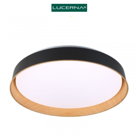 LAMPARA DE TECHO DECORATIVA LUCERNA 36W NEGRO-MADERA 3 TONOS MILANO S-501 N-M