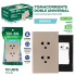 TOMACORRIENTE DOBLE EUROPEO-AMERICANO 15A ORO CHAMPAGNE NORDIK TROEN 110V-250V TR-HTG-6CU