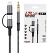 COMBO DE CABLE 2 EN 1 (AUX 3.5 A TIPO C + ADAPTADOR LIGHTNING) GJ-027
