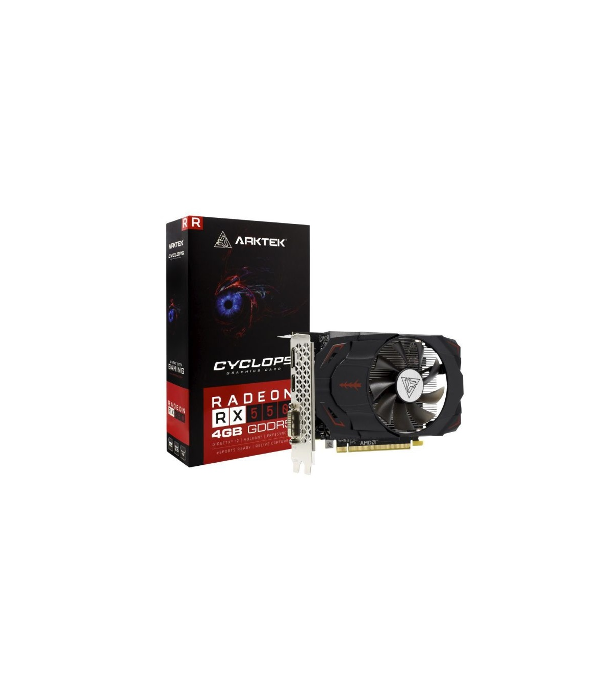 TARJETA DE VIDEO CYCLOPS RADEON RX550 FULL SIZE 4GB GDDR5 128BIT HDMI/DP/DVI-D ARKTEK PCIE-X16