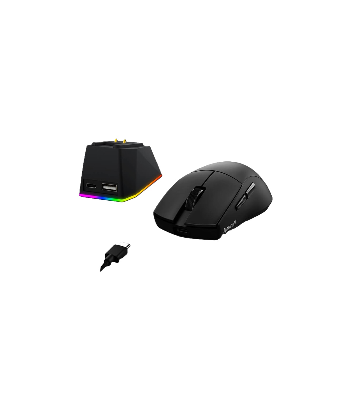 MOUSE GAMER REDRAGON INALAMBRICO RGB KING ULTRA LIVIANO TRI-MODO C/BASE CARGA MAGNETICA M999