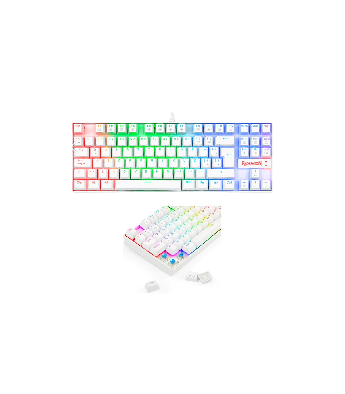 TECLADO REDRAGON GAMER MECANICO RGB 18 MODOS CON SWICH RED KUMARA K552W-RGB SP RED