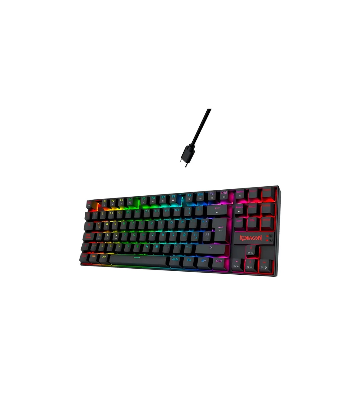 TECLADO REDRAGON GAMER MAGNETICO RGB CHROMA TKL ABS ESPAÑOL USB-C KUMARA K552RGB-M