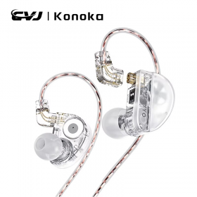 AUDIFONO MONITOR IN EAR KONOKA 3D HIFI HIBRIDO C/MICROFONO BLANCO CVJ 