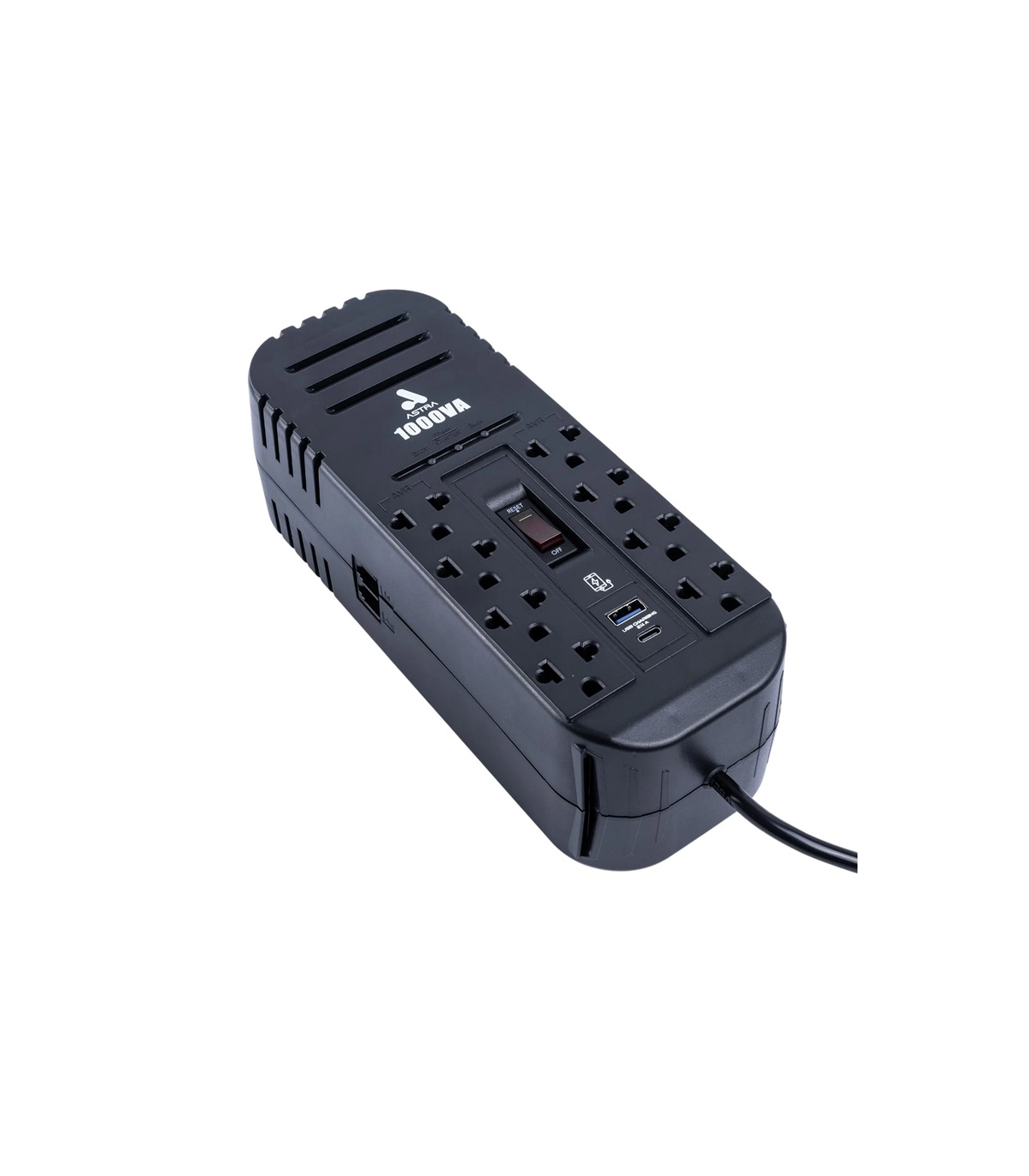 REGULADOR DE VOLTAJE ASTRA ASRV1000VA 1000VA 500W 120V 8 TOMAS+USB+TIPO C 