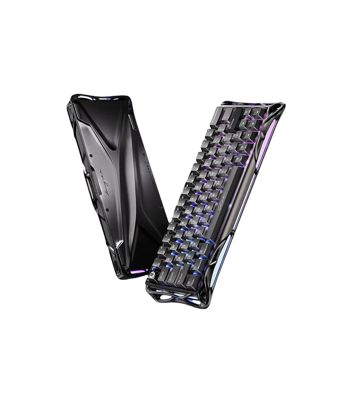TECLADO GRAVASTAR GAMER MECANICO RGB MERCURY V60 PRO ALEACION BLACK SILVER GS V60 PRO_XTAL_S_BLK