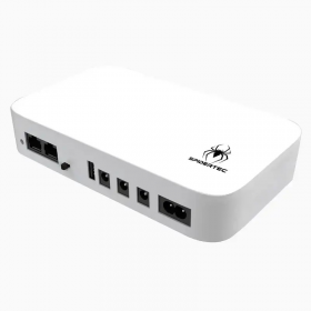 MINI UPS INTELIGENTE SPIDERTEC DC1021P 10400MAH 21W 4 PUERTOS 24V/15V POE -12V/9V/5V + USB