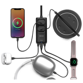 CARGADOR RAPIDO FORZA 35W C/REGLETA 1250W 2 NEMA 110/220V + USB A Y USB C PS-235USBC