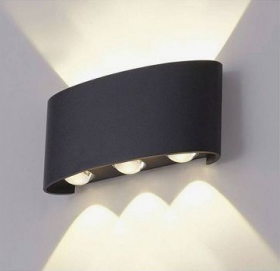 APLIQUE LAMPARA LED DE PARED DECORATIVA NEGRA 6W LUZ CALIDA LED206-N/ALV-012