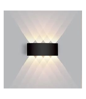 APLIQUE LAMPARA LED DE PARED DECORATIVA NEGRA LUZ CALIDA DE EXTERIOR SPB1214