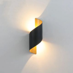 APLIQUE LAMPARA LED DE PARED DECORATIVA NEGRA LUZ CALIDA DE EXTERIOR SP-B186