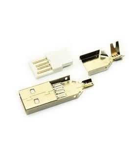 CONECTOR USB TIPO A MACHO PARA CABLE