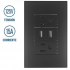 TOMACORRIENTE DOBLE NEGRO CON 2 USB MARCA TROEN ETB-6C2U