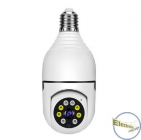 CAMARA ROTATIVA IP WIFI PANORAMA 360 GRADOS BOMBILLO LED AUDIO H100-M8