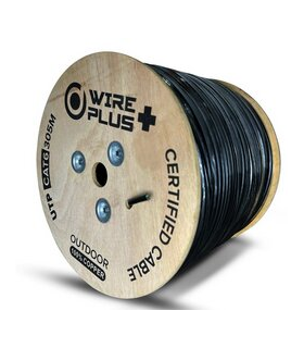 BOBINA DE CABLE UTP WIREPLUS OUTDOOR CAT6 305M 100% COBRE