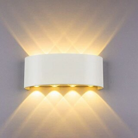 APLIQUE LAMPARA LED DE PARED DECORATIVA BLANCA 8W LUZ CALIDA ALV-019 VERT