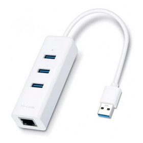 ADAPTADOR USB 2 EN 1 HUB DE 3 PUERTOS USB Y ADAP. RED UE330