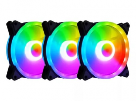 KIT DE 3 FAN COOLER RGB GAMER GAMING CONTROL