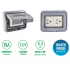 TOMACORRIENTE DOBLE PARA INTEMPERIE CON TAPA DE SEGURIDAD TR-WP-6C