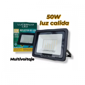 REFLECTOR LED 50W COMPACTO 3K IP65 LUCERNA 1 AÑO DE GARANTIA