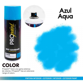 PINTURA EN AEROSOL AZUL AQUA/AQUA BLUE MARCA PROPAINT 