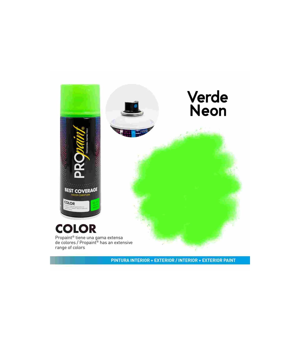 PINTURA EN AEROSOL VERDE NEON/NEON GREEN MARCA PROPAINT