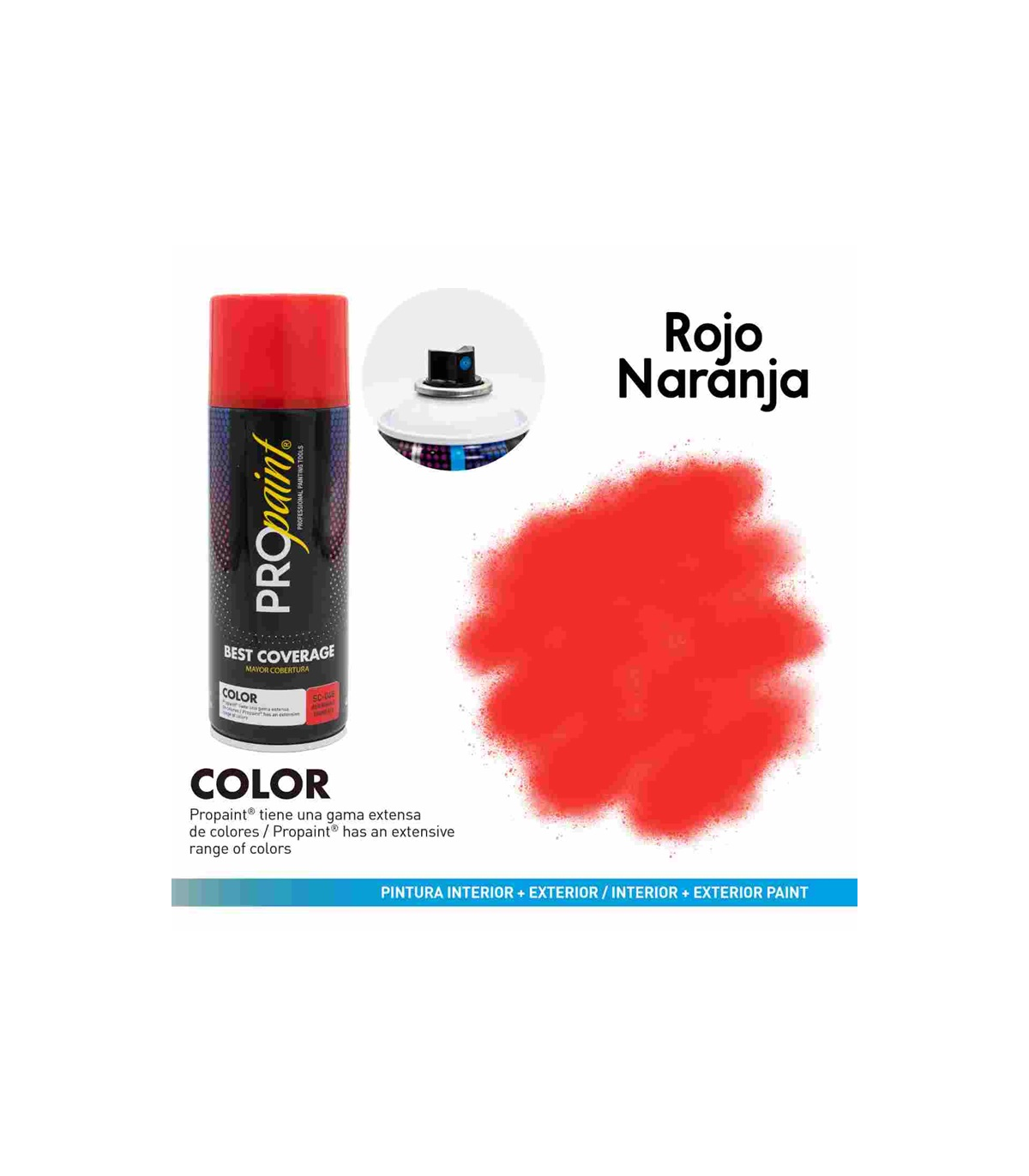 PINTURA EN AEROSOL ROJO NARANJA/ ORANGE RED MARCA PROPAINT 