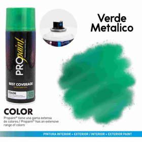 PINTURA EN AROSOL VERDE METALICO/ FLASH GREEN MARCA PROPAINT 