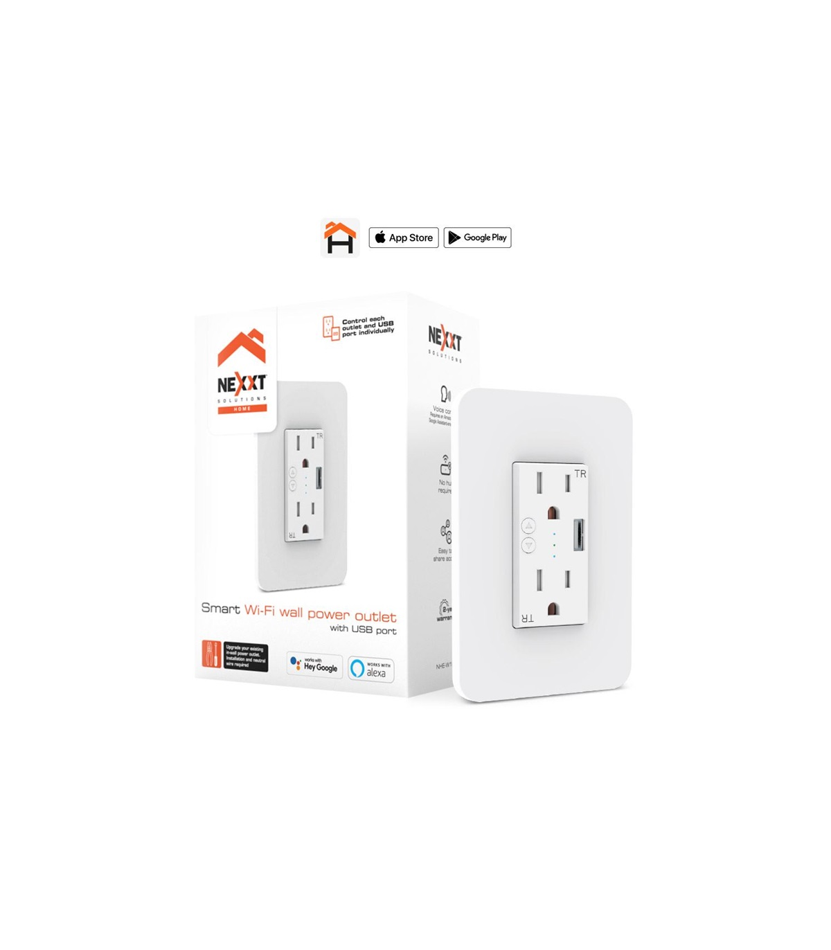 TOMACORRIENTE DE PARED INTELIGENTE USB WIFI NEXXT